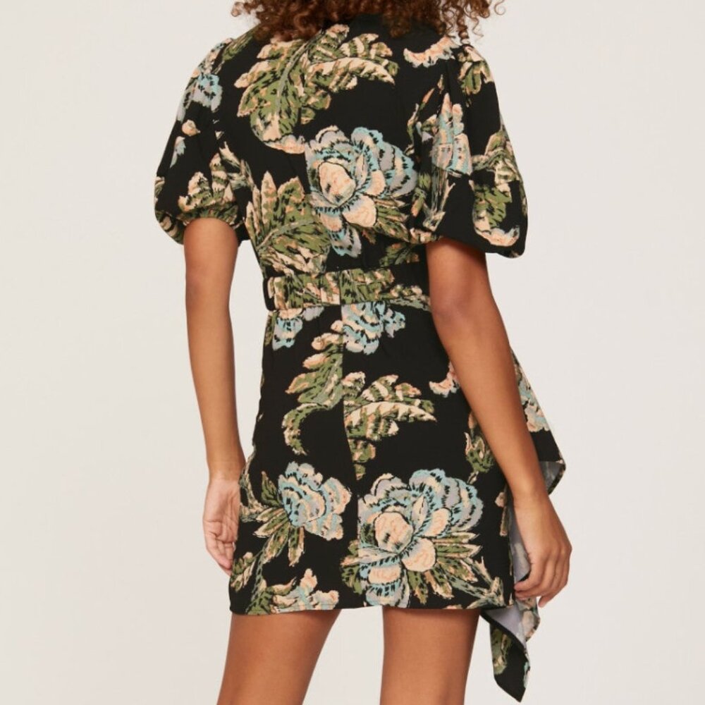 RHODE Camellia Vine Black Floral Pia Dress Size 8 - Picture 4 of 16